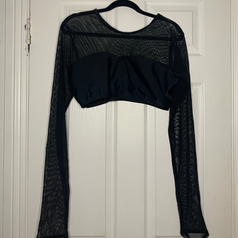 Talk to Me long-sleeve crop top